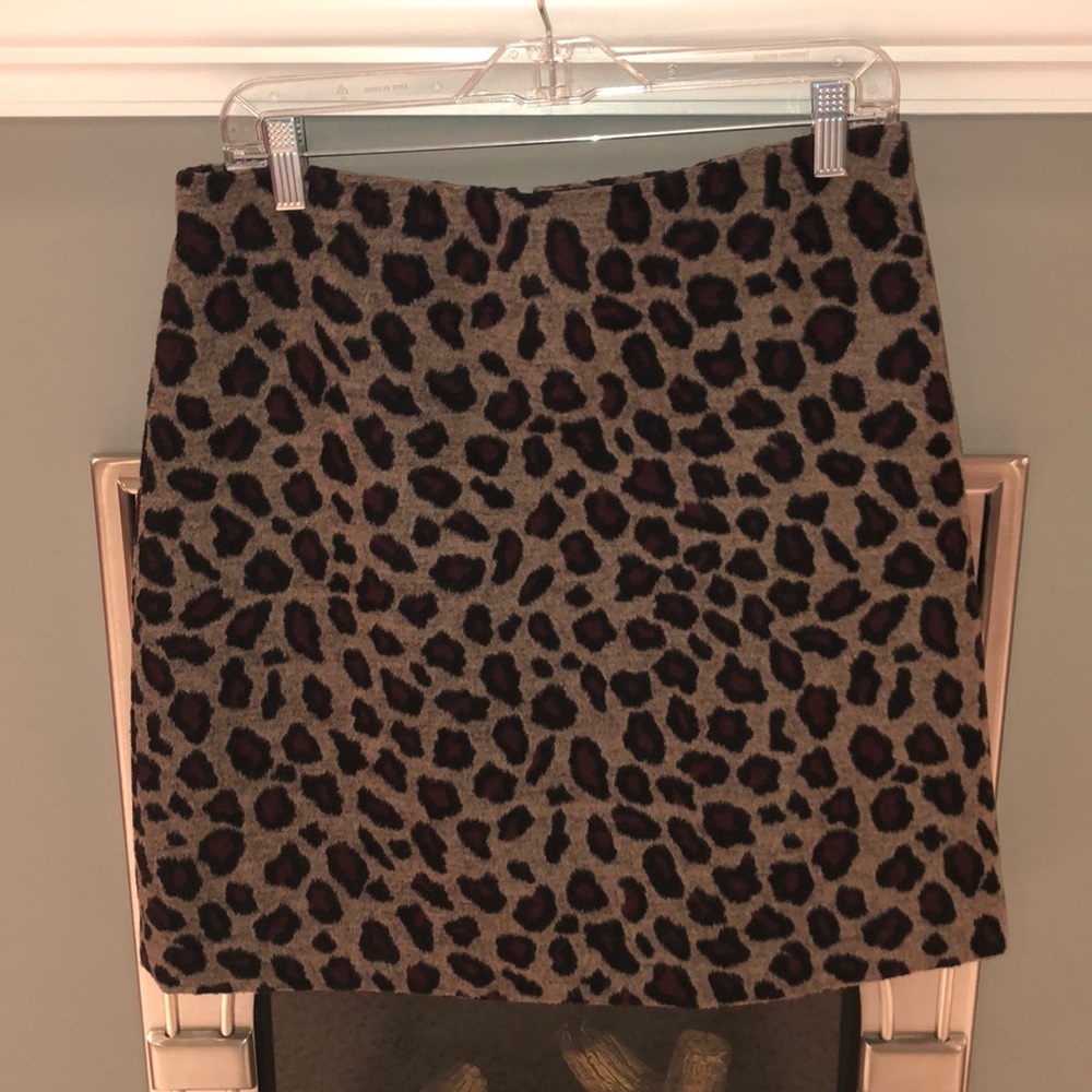 Ann Taylor Flannel Cheetah Print Miniskirt